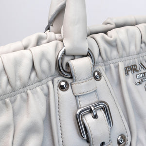 PRADA NAPPA GAUFFRE LARGE BAG GREY SHW