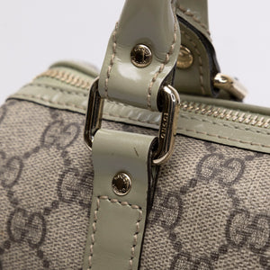 GUCCI GG MONOGRAM MINI JOY BOSTON BAG BEIGE / GREEN GHW