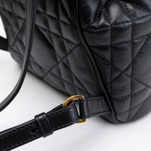CHRISTIAN DIOR SMALL DIOR CARO BACKPACK BLACK MACROCANNAGE LAMBSKIN GHW