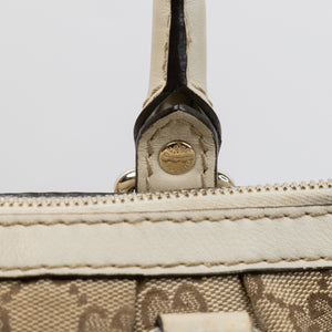 GUCCI GG CANVAS SUKEY OFF-WHITE TOP HANDLE BAG GHW