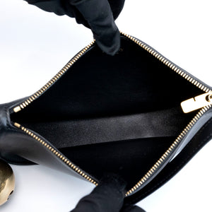 BURBERRY MINI SHIELD LEATHER SHOULDER BAG BLACK GHW