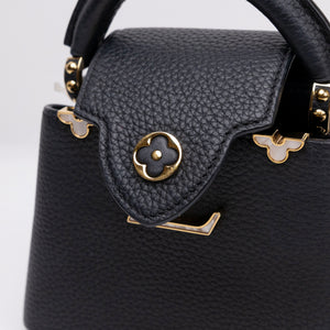 LOUIS VUITTON CAPUCINES NANO HANDBAG BLACK GHW