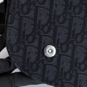 CHRISTIAN DIOR SADDLE SMALL MESSENGER BAG BLACK OBLIQUE JACQUARD / GRAINED CALFSKIN MULTICOLOUR HARDWARE