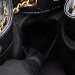 CHANEL MINI 25 BAG AGED CALFSKIN BLACK MULTICOLOUR HARDWARE (MICROCHIP)