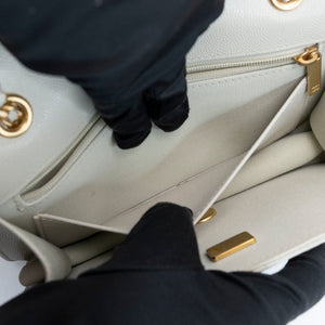 CHANEL 25B CC MINI FLAP BAG PALE SAGE GREEN CAVIAR LEATHER GHW (MICROCHIP)