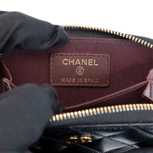 CHANEL CLASSIC ZIPPED COIN PURSE BLACK CAVIAR GHW