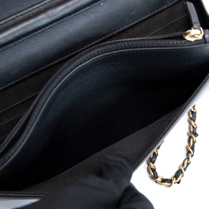 CHANEL BOY WOC WALLET ON CHAIN BLACK LAMBSKIN LEATHER GHW