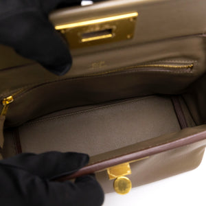 HERMES MINI 24/24 BAG ETOUPE EVERCOLOR / SWIFT LEATHER GHW STAMP B