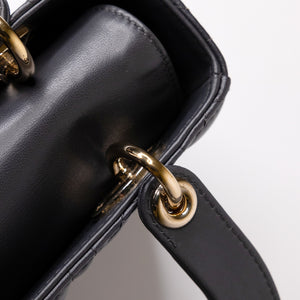CHRISTIAN DIOR MY ABC DIOR SMALL LADY DIOR LAMBSKIN DARK GREY GHW