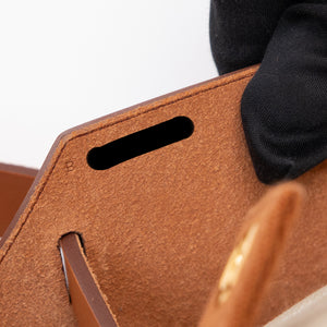 HERMES HERBAG 31 BEIGE HUNTER LEATHER / CANVAS GHW STAMP B