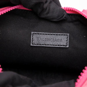 BALENCIAGA LE CAGOLE XS PINK POLISHED LAMBSKIN LEATHER PINK HARDWARE