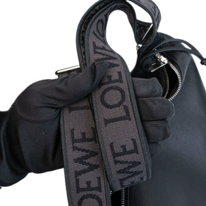 LOEWE CUBI MESSENGER LARGE BAG BLACK CALFSKIN LEATHER SHW