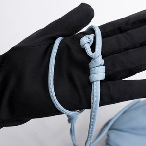 BOTTEGA VENETA MINI POUCH CALFSKIN BLUE GHW