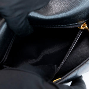 CHANEL COCO LOVE FLAP BAG BLACK CAVIAR GHW (MICROCHIP)