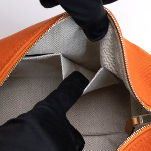 HERMES SMALL BRIDE-A-BRAC TRAVEL CASE ORANGE FEU CANVAS SHW