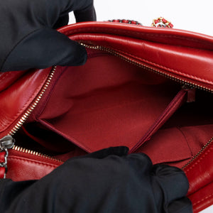 CHANEL MEDIUM GABRIELLE HOBO BAG CALFSKIN RED MULTICOLOUR HARDWARE