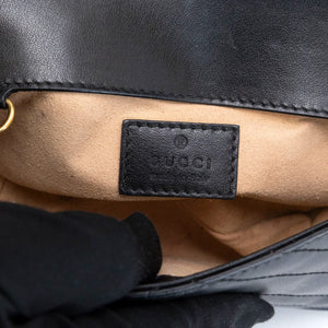 GUCCI GG MARMONT SUPER MINI BLACK GHW