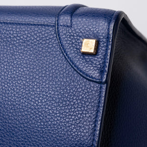 CELINE MICRO LUGGAGE TOTE BLUE CALFSKIN GHW