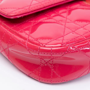 CHRISTIAN DIOR MISS DIOR PROMENADE WALLET ON CHAIN PINK CANNAGE QUILTED PATENT LEATHER GHW