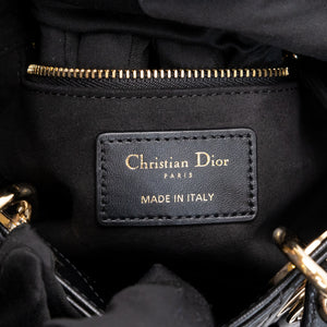 CHRISTIAN DIOR MINI LADY DIOR LAMBSKIN BLACK GHW