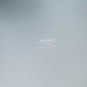 HERMES PICOTIN LOCK 18 CLEMENCE BLUE PALE STAMP W