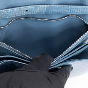 CELINE MEDIUM CLASSIC BOX BAG BLUE LIZARD SKIN LEATHER SHW