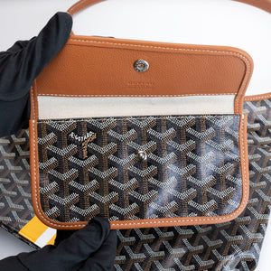 GOYARD BOHEME HOBO BAG CANVAS / CALFSKIN BLACK / BROWN SHW