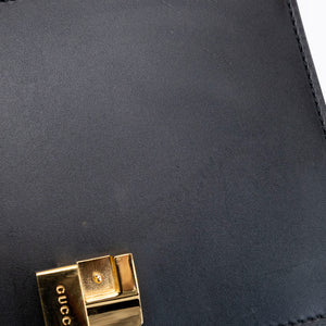 GUCCI MINI SYLVIE CHAIN BAG BLACK CALFSKIN GHW