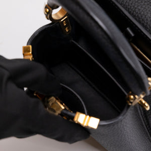 LOUIS VUITTON CAPUCINES NANO HANDBAG BLACK GHW