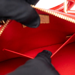 LOUIS VUITTON ALMA BB MONOGRAM PATENT RED GHW
