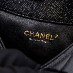 CHANEL 22S SHINY CAVIAR PICK ME UP FLAP BELT BAG BLACK CALFSKIN GHW