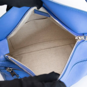 LOEWE MINI PUZZLE BUM BAG BLUE CALFSKIN SHW