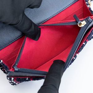 CHANEL SMALL 19 BAG TWEED BLACK / RED / WHITE MULTICOLOUR HARDWARE