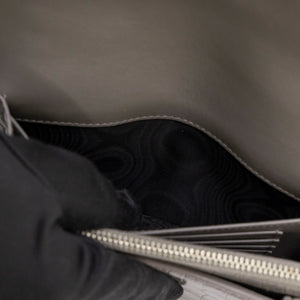 SAINT LAURENT MINI SUNSET BAG GRAY CROCODILE-EMBOSSED CALFSKIN LEATHER SHW
