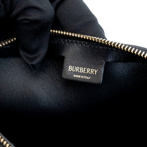 BURBERRY MINI SHIELD LEATHER SHOULDER BAG BLACK GHW