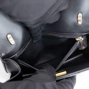 CHANEL 25B CLASSIC FLAP MATELASSE CHAIN STRAP MINI BAG BLACK LAMBSKIN LGHW