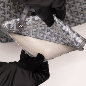 GOYARD SAINT LOUIS PM TOTE GOYARDINE CANVAS / CALFSKIN GREY SHW