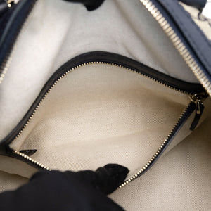 GUCCI MONOGRAM VINTAGE WEB BOSTON BAG NAVY GG CANVAS GHW