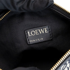 LOEWE CUBI ANAGRAM BAG JACQUARD CANVAS NAVY / BLACK GHW