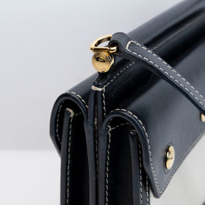 BURBERRY MINI HORSEFERRY PRINT TITLE CROSSBODY BAG BLACK GHW