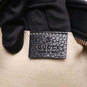 GUCCI SOHO DISCO CAMERA BAG CALFSKIN LEATHER BLACK LGHW