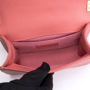 CHANEL SMALL LE BOY BAG PINK LAMBSKIN LEATHER GHW