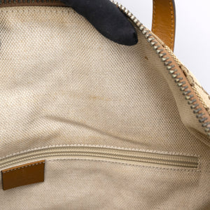 GUCCI BOSTON BAG GG CANVAS BROWN TOTE BAG SHW