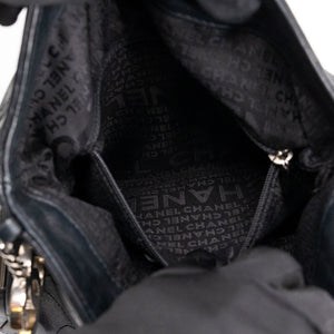 CHANEL ULTIMATE SMALL SOFT HOBO BAG BLACK QUILTED LAMBSKIN SHW