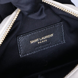 SAINT LAURENT SADE TUBE SHOULDER BAG MINI WHITE GHW