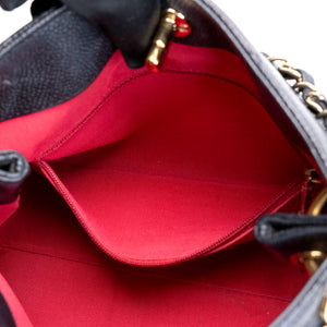 CHANEL SMALL CITY WALK HOBO BLACK CAVIAR QUILTED LEATHER GHW
