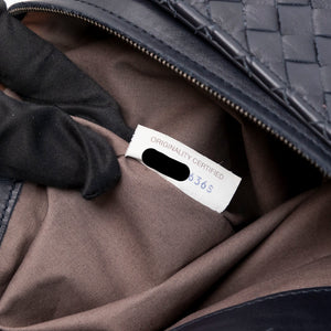 BOTTEGA VENETA INTRECCIATO MESSENGER BAG BLACK BLACK HARDWARE