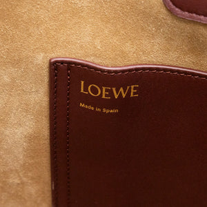 LOEWE MEDIUM PEBBLE BUCKET BAG DARK BURGUNDY CALFSKIN GHW