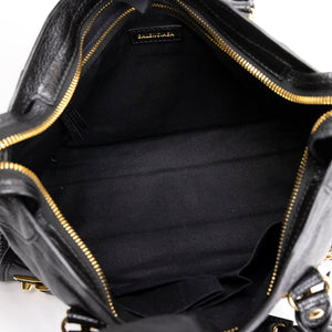 BALENCIAGA METALLIC EDG CITY S BAG BLACK GHW
