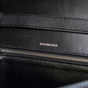 BALENCIAGA DOWNTOWN SHOULDER BAG BLACK CALFSKIN SHW